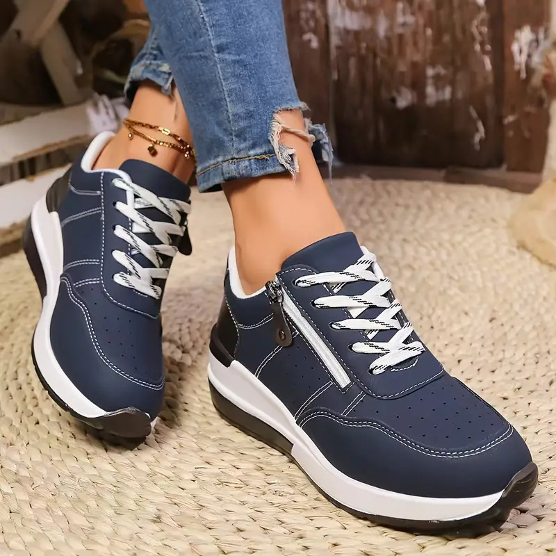 Oxford Lace Up Women - أحذية رياضية نسائية بسحاب جانبي ونعل