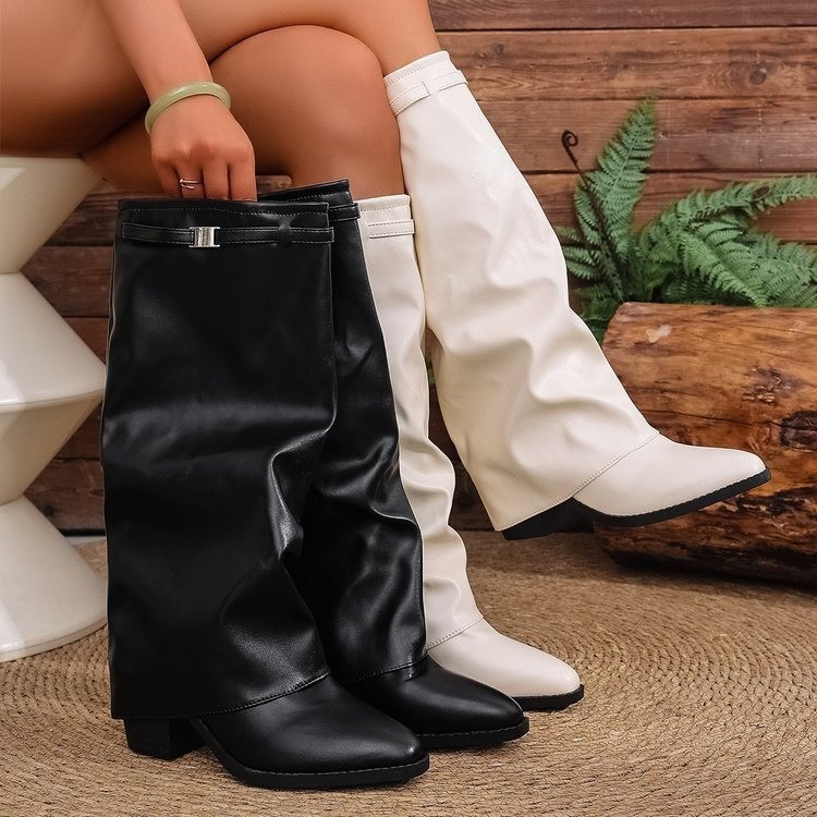 Sock Boot Women - أحذية عالية الساق أوروبية وأمريكية مدببة