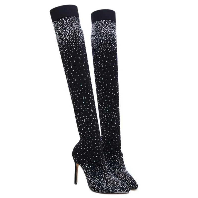 أحذية مثيرة فوق الركبة للنساء  - مراجعة Sock Boot Women وسعره
