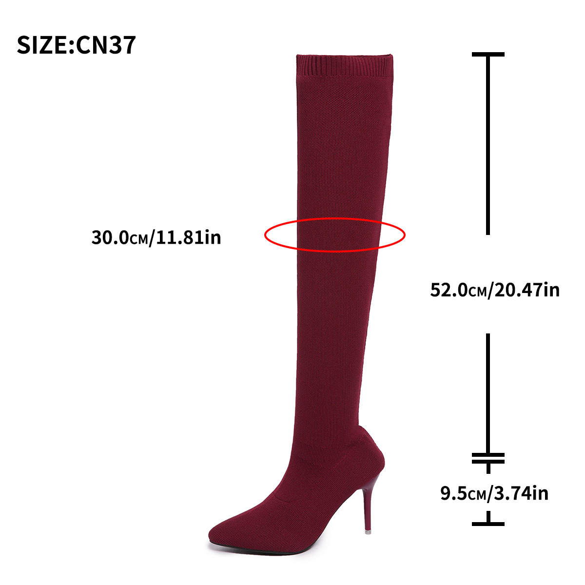 أحذية طويلة فوق الركبة للنساء  - مراجعة Sock Boot Women وسعره