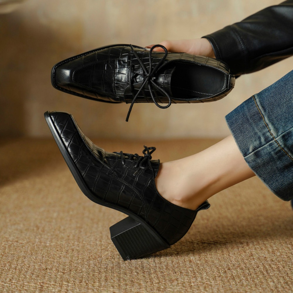 أحذية نسائية من الجلد الطبيعي، - مراجعة Oxford Lace Up Women وسعره
